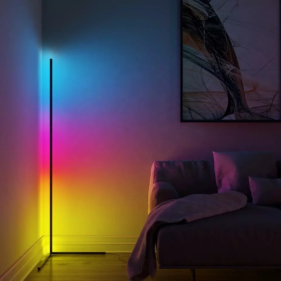 Smart RGB Dream Color Floor Lamp with Music Sync Modern 16 Million Color Changing Standing Mood Light with APP & Remote Control - Image 2