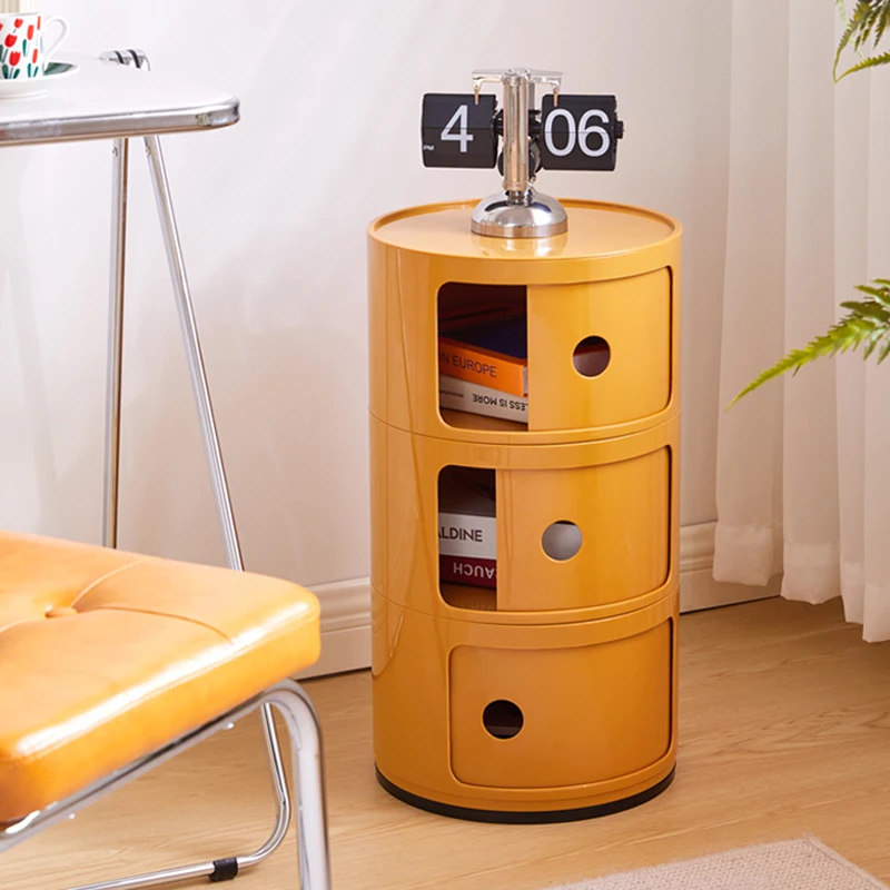 Bedroom Round Mobile Nightstands Nordic Storage Cabinet Mini Bedside Table Storage Rack Night Table Furniture Home Accessories - Image 2