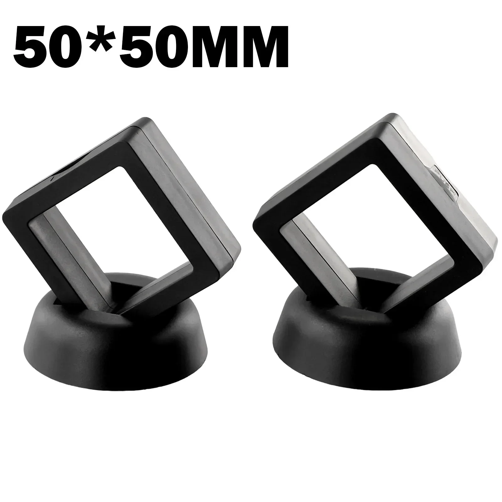 2Pcs Coin Display Stand 50*50mm Black Box Commemorative Coin Gift Decoration Multifunction Coin Showing Stand Holder - Image 4