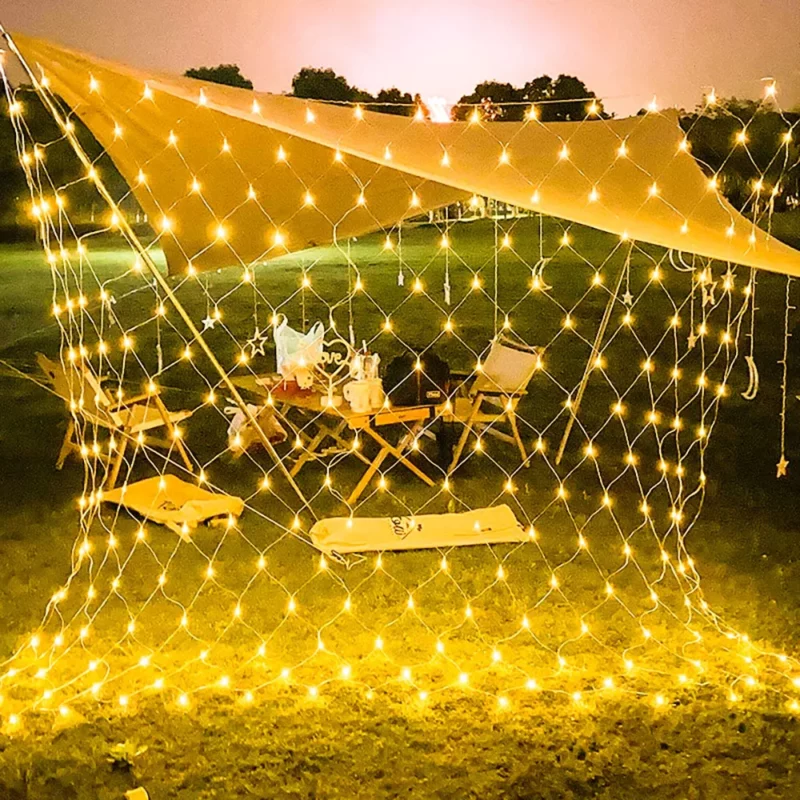 4mx6M 1.5MX1.5M 2x3M LED Outdoor Fishing Net Christmas Fairy Lights Festoon Garden Street Garland Curtain Wedding Tree Ramadan