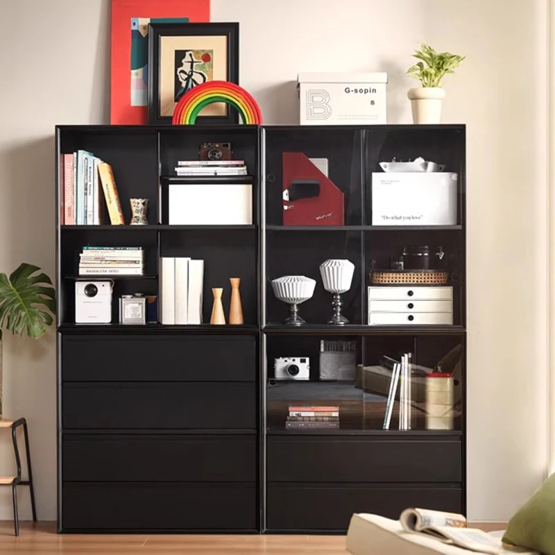 Stationery Better Living Room Cabinet Black Wood Buffet File Living Room Cabinet Multifunctional Bookcases Schrank Furniture - Image 5