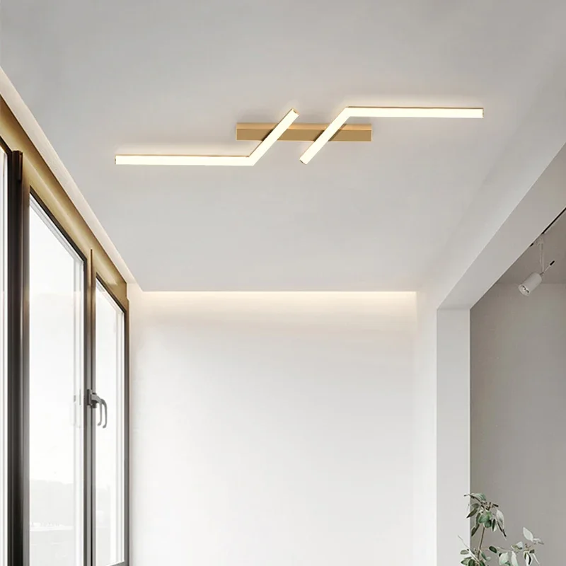 Modern LED Line Ceiling Lamp modern Living Room Dining Room Master Bedroom Study Fixture Gold Black Ceiling Lights Illumination - Image 4