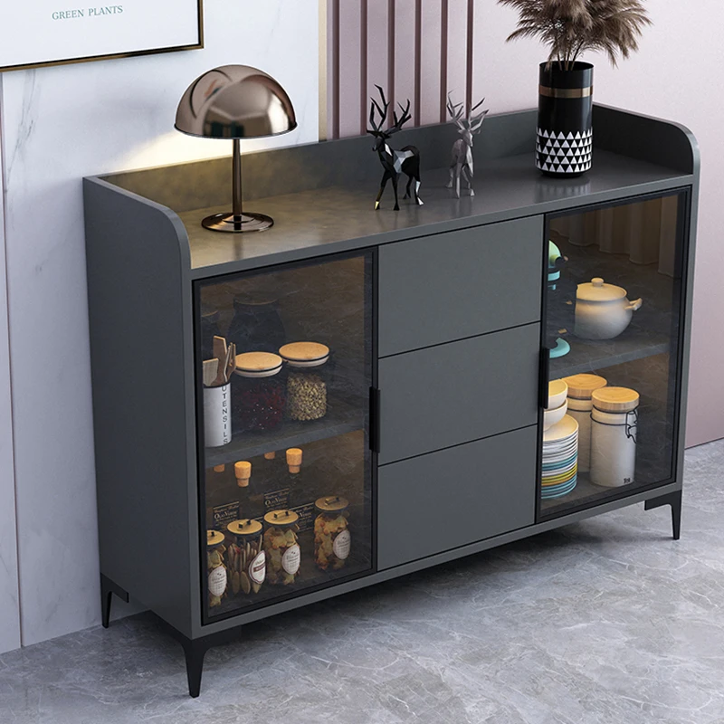Grey Cube Skincare Living Room Cabinet Coffee Station Modern Storage Buffet Cabinet Display Kitchen Cajoneras Bedroom Furniture - Image 2