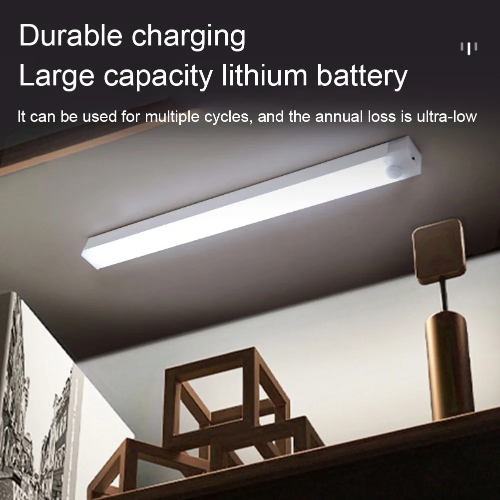1 pc LED Bar Lights Rechargeable Motion Sensor Dimmable Detector Night Light Portable Induction Cabinet Lamp for Kitchen Room - Image 3