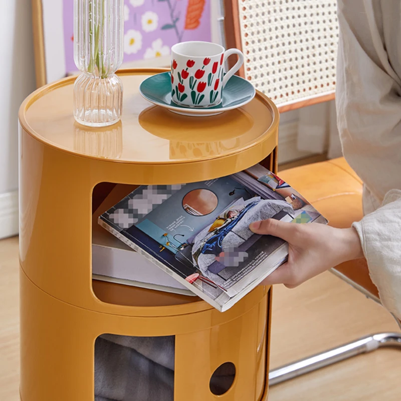Bedroom Round Mobile Nightstands Nordic Storage Cabinet Mini Bedside Table Storage Rack Night Table Furniture Home Accessories - Image 5