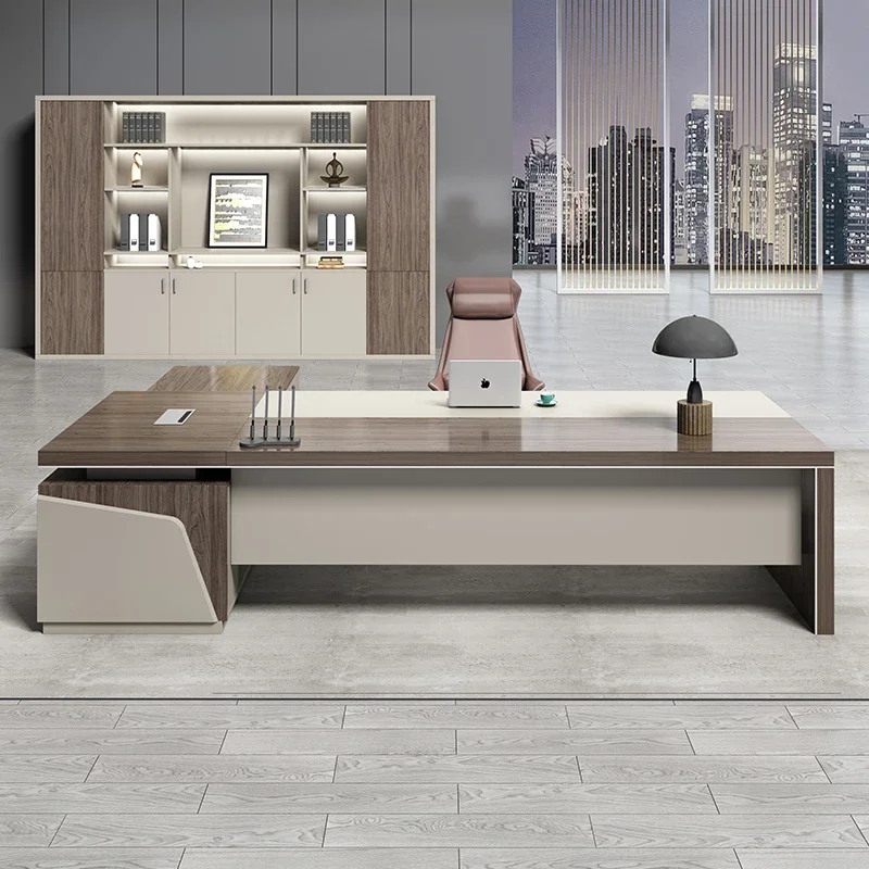 office furniture escritorio de bureau desk mdf board Design Ceo office Table executive Office Desk luxury commercial furniture - Image 2