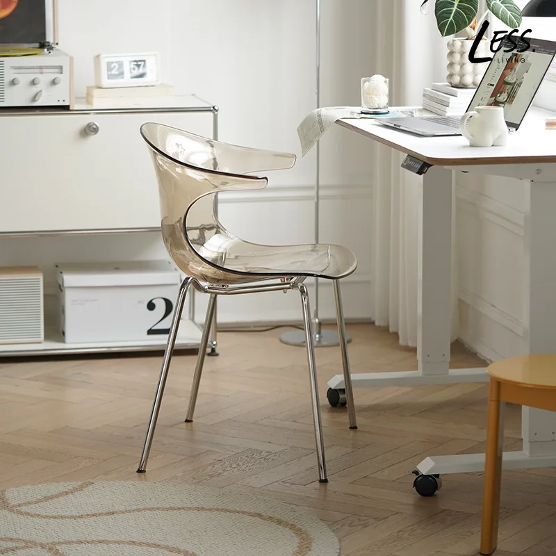 Nordic Designer Chair Office Chair Acrylic Dining Chair Modern Simple Leisure Chair Living Room Chair Home Furniture Armchair - Image 4