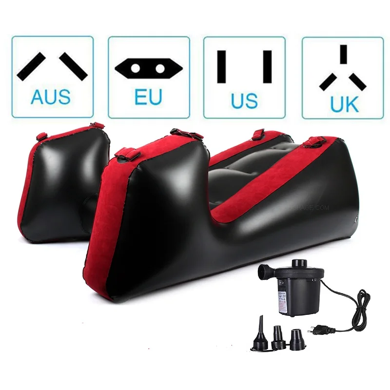 Love Seat Pillow For Positions Inflatable Seats Pillow For Couple Pvc Furniture Inflatable Portable Fun Exotic Red Sofa Bed - Image 4