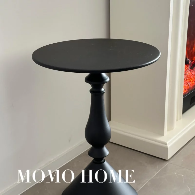 Nordic modern simple wrought iron edge sofa corner bedside small round table dinning table accent living room style furniture