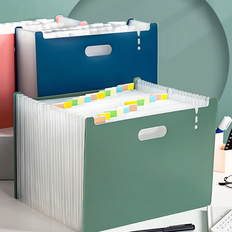 C2 13 Grids Folder A4 Accordion Clear Index Labels Expanding Document Folder File Organizer Desk Management For Office Cabinet - Image 2