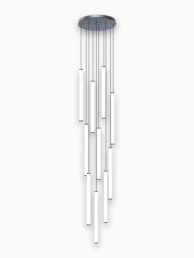 Modern Luxury Led Pendent Lamp Loft Black Ceiling Chandelier Living Room Lighting Suspension Light Acrylic Staircase Chandeliers - Image 6