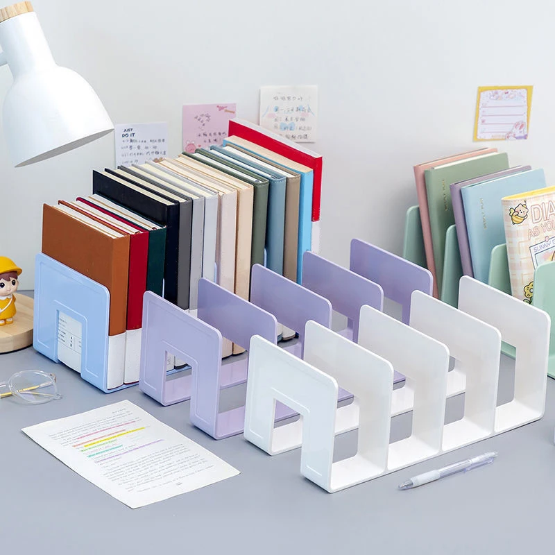 2024 Desk Bookshelf For Book CD Magazine File Multi-Purpose Bookends Book Storage Stand Organizer Holder School Office Supplies