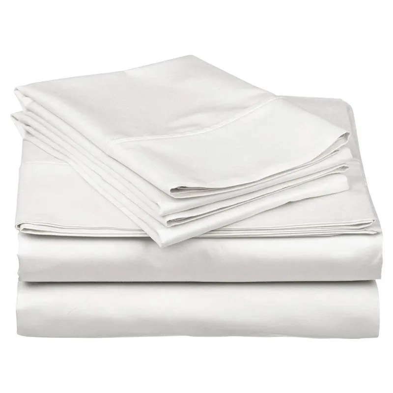 One Flat Sheet 100% Cotton 600 TC White Gray Blue Pink Colors Queen Size 245x250 Cm Customize
