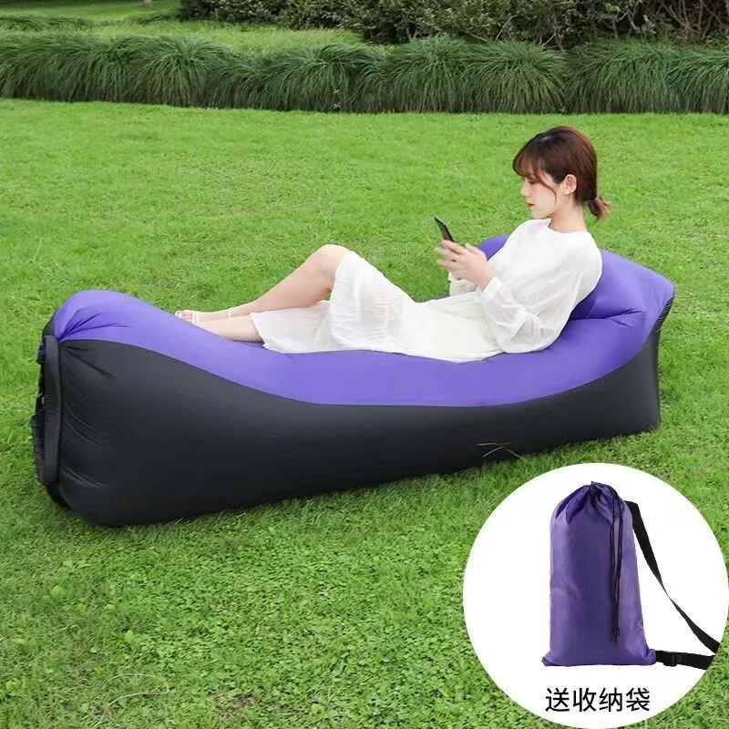 2024Trend Outdoor Products Fast Inflatable Air Sofa Bed Good Quality Sleeping Bag Inflatable Air Bag Lazy bag Beach Sofa240*70cm - Image 6