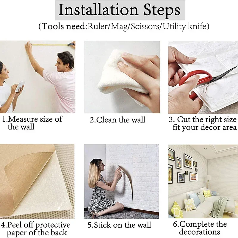 70cmx1/5/10m 3D Wallpaper Decoration Self-adhesive Antique Foam Brick Wallpaper Living Room Bedroom Waterproof 3d Wall Sticker - Image 5
