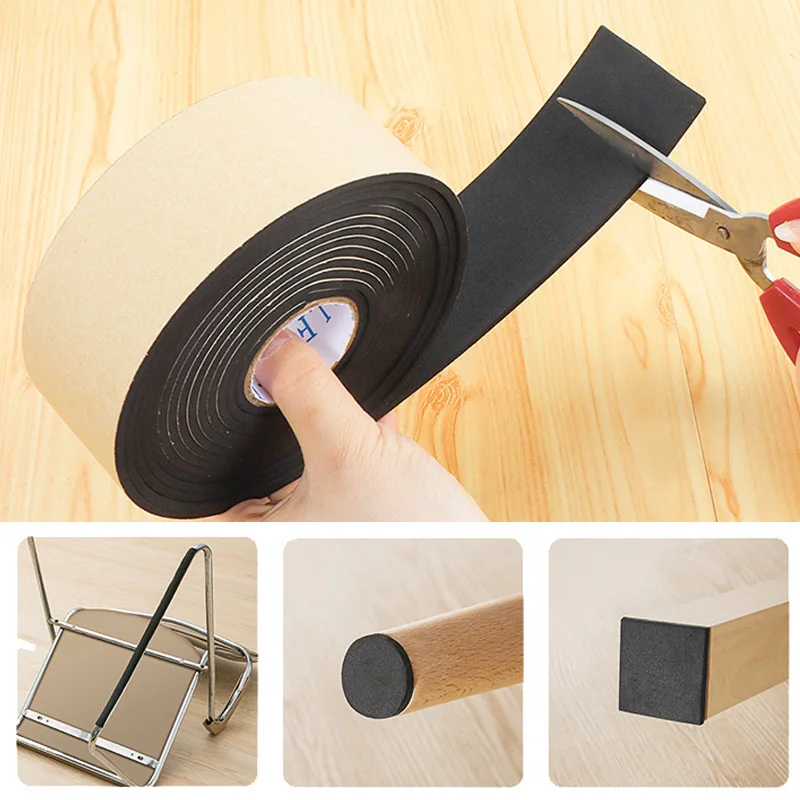 2/5M Self Adhesive Furniture Leg Pad Anti Slip Table Feet Mats Rug Floor Protector Sofa Chair Bumper Damper Furniture Foot Cover
