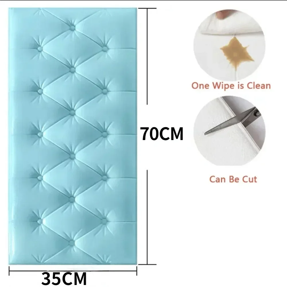 Anti-Collision 3D Soft Package Bed Sticker Thickened Self-Adhesive Wall Sticker Diy Tatami Headboard Bedroom Home Decoration 1pc - Image 6