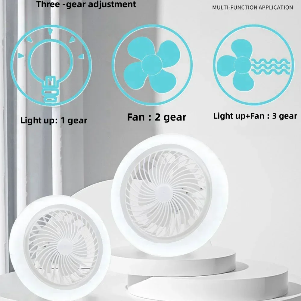 Smart 3 In 1 Ceiling Fan With Remote Control Lighting E27 Conversion Base 85-265v Lighting Base Suitable for Bedroom and Living - Image 5