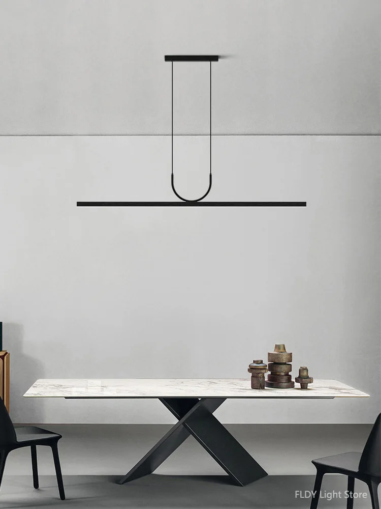 Designer restaurant chandelier 2024 new modern simple dining table lamp Italian minimalist home decoration bar one-line light - Image 2