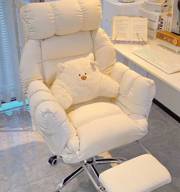 New Lazy Computer Chair, Comfortable Sedentary Sofa Chair for Home, Bedroom Desk Chair, Dormitory Sit and Recline Leisure Chair