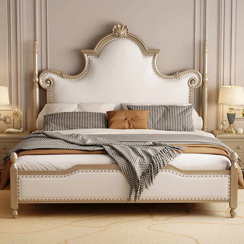 Beauty Bedroom Bed Queen Double Massage Girls Design Bed Space Saving Safe Princess Sleeping Letto Matrimoniale Hotel Furniture - Image 4