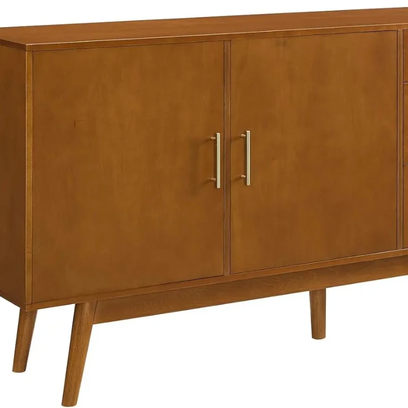 Mid-Century Modern Wood Kitchen Buffet Sideboard Entryway Serving Storage Cabinet Doors-Dining Room Console, 70 Inch, Acorn