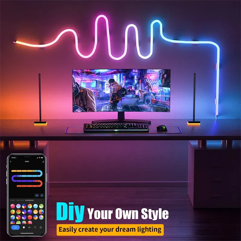 DC5V RGBIC Neon LED Strip Lights Neon Rope Light with Music Sync DIY RGBIC Dreamcolor Chasing Strip Tape for Home Decor Lighting - Image 2