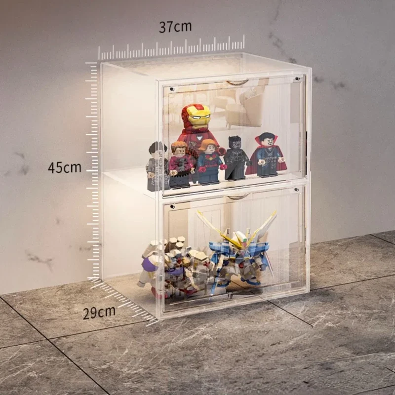 Large Capacity Figure Shelves Display Cabinets Dustproof Transparent Toy Organizer Box Household High-end Storage Organizer - Image 6