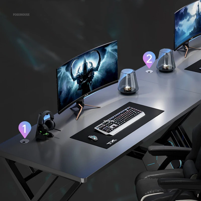 Home Double Long Computer Desks Office Furniture Desktop E-sports Gaming Tables Bedroom Simple Office Desk Student Study Table - Image 3