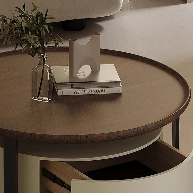 Cute Minimalist Round Coffee Table Accent Tea Luxury Console Coffee Table Bed Wooden Modern Meuble Salon Living Room Furniture - Image 6