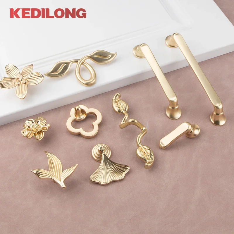 KEDLO Modern minimalist zinc alloy cabinet handle, kitchen cabinet gold knob, European light luxury drawer pull handle - Image 2