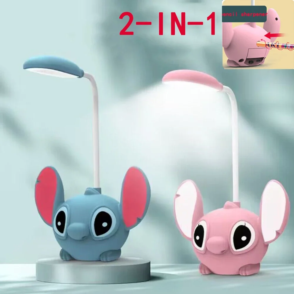 Led Lilo & Stitch Desk Lamp With Pencil Sharpener Foldable Light Cute Desk Small Book Lamp Usb Recharge Light Gift - Image 2