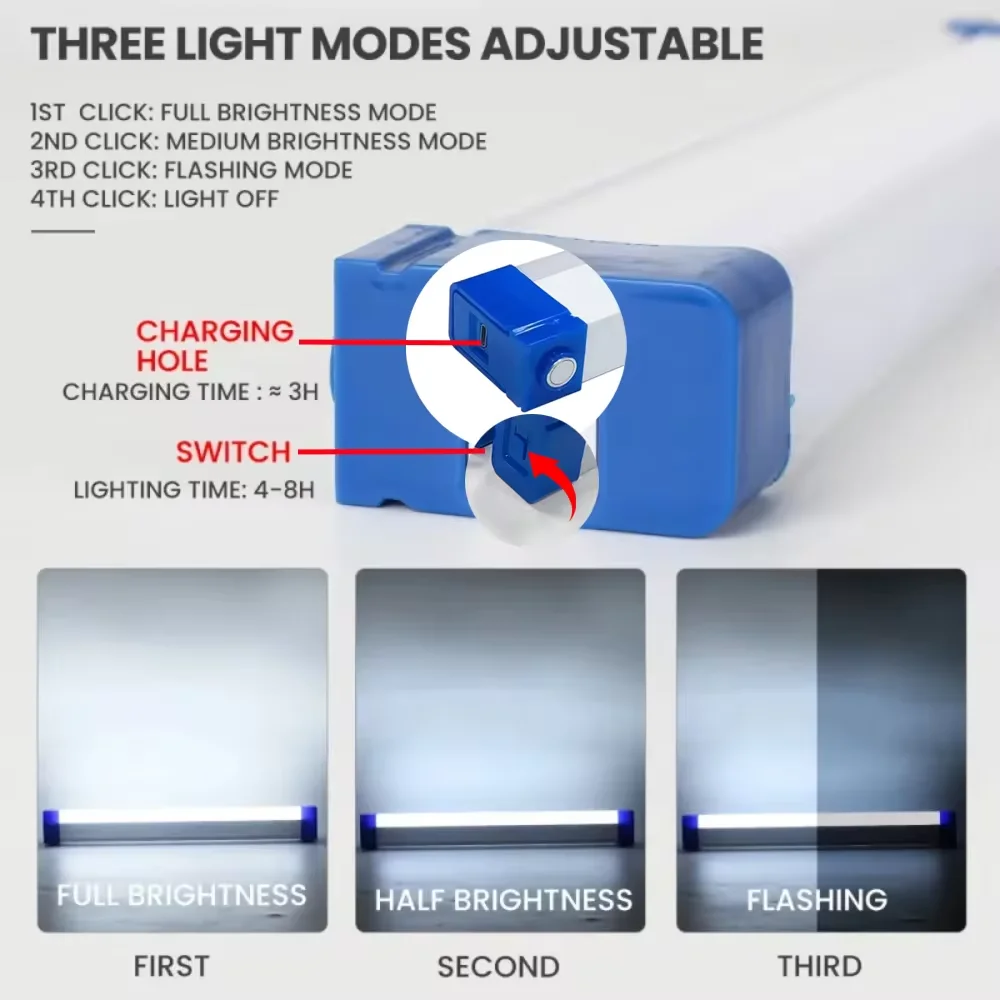 32CM LED Rechargeable Tube Camping Light Magnetic Suspension Portable Light Bulb for Emergency,Night Market,Outdoor Lighting - Image 3
