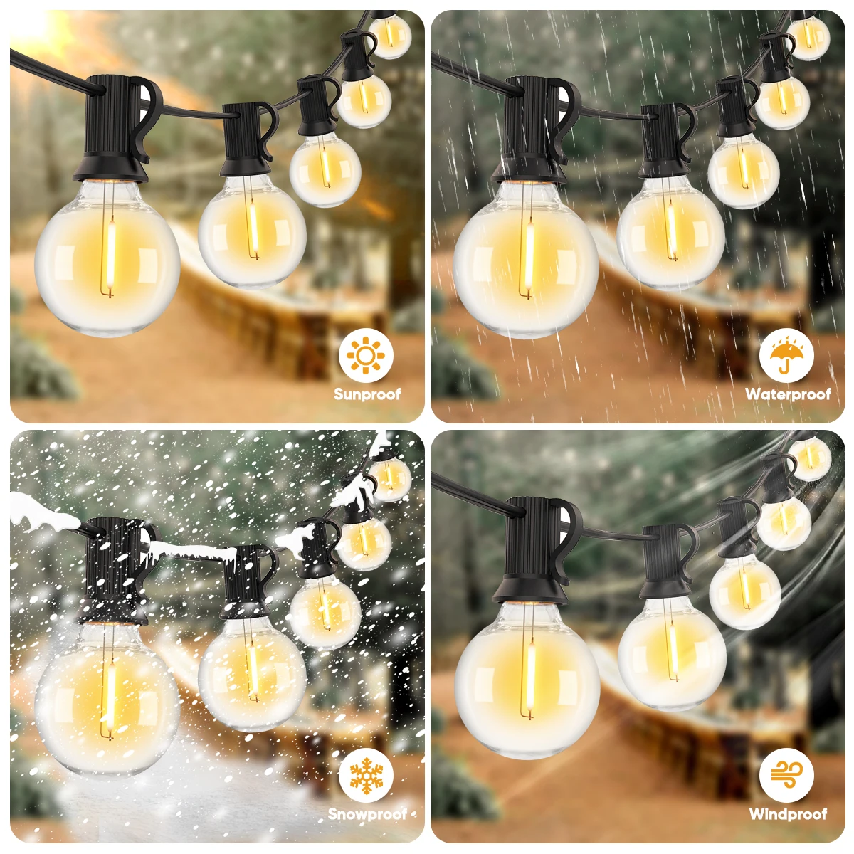 Shatterproof G40 Lights Garland 220V 110V Led String Light E12 Waterproof Connectable Christmas Decoration Outdoor Garden Lights - Image 5