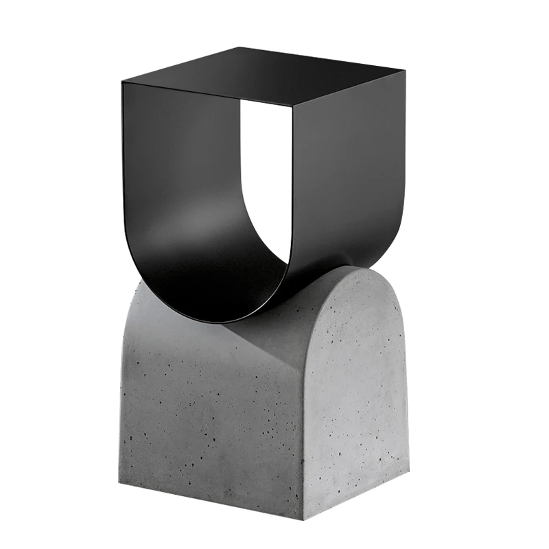 creative design simple coffee table iron and cement side table for living room - Image 5