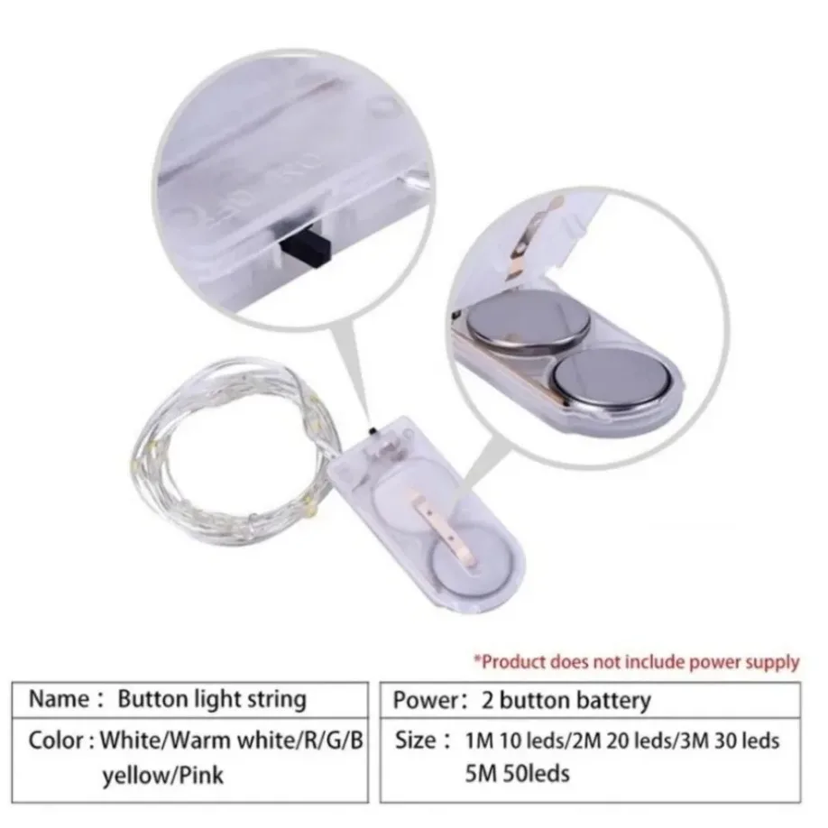 5M LED String Lights Waterproof Led Copper Wire Fairy Lights Battery Operated DIY Wedding Party Christmas Decoration Lights - Image 6