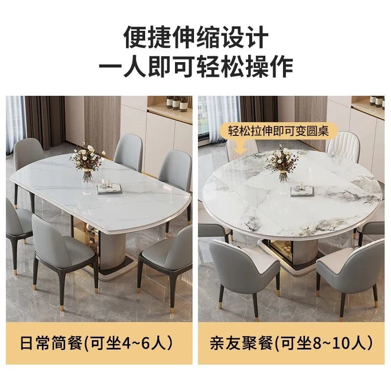 Round Dinning Table Modern Kitchen Mini Cafe Wooden Dining Tables Sets Luxury High Small Coffee Ceramic Sliding Coffe Study Bar - Image 6