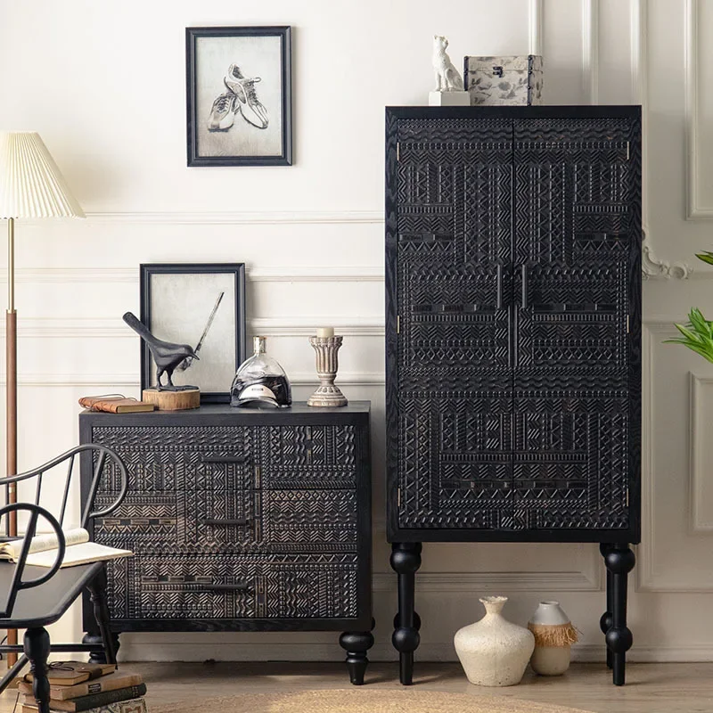 Open Buffet Solid Wood Sideboards Living Room Dresser Closets Luxury Display Cabinet Entrance Credenza Dining Room Furniture - Image 2