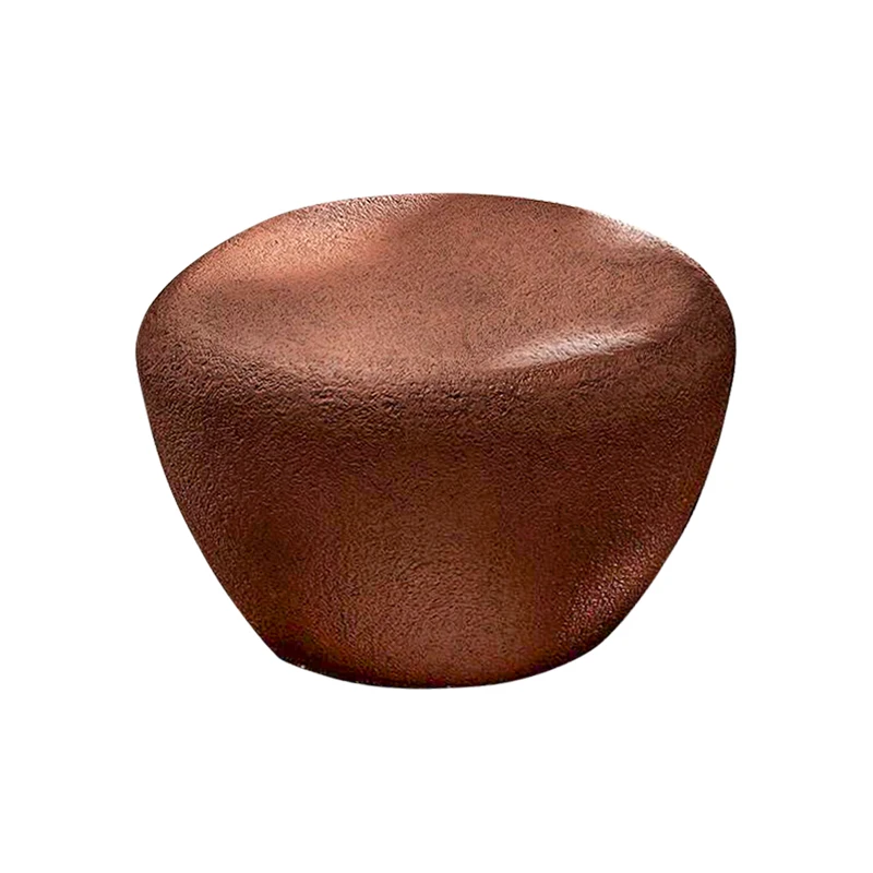 Italian designer minimalist industrial low height oval stone coffee table modern outdoor garden furniture - Image 5