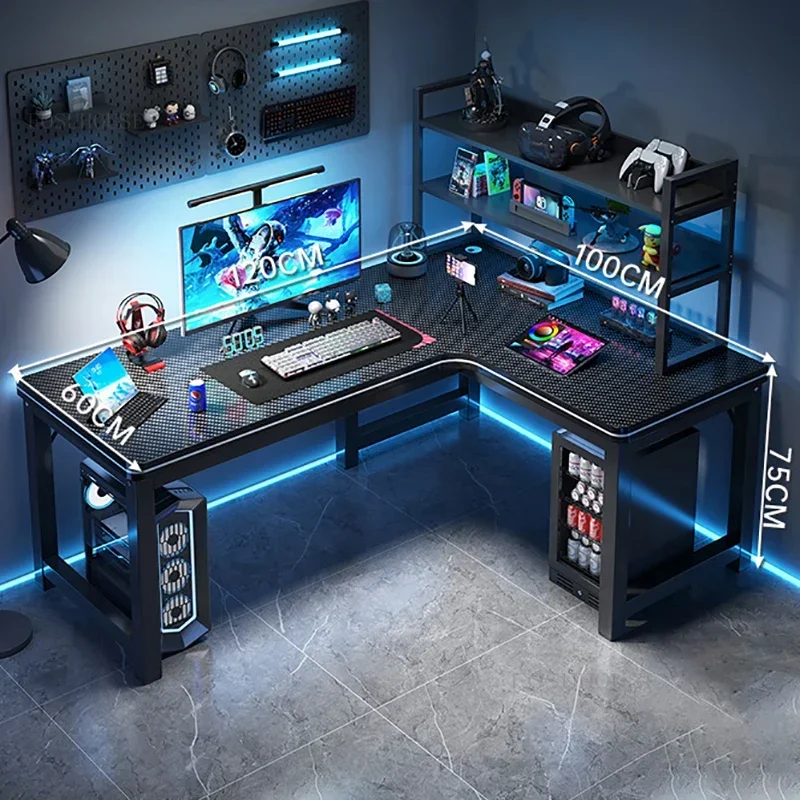 Nordic Corner Computer Desks Home Desktop E-sports Table Double Desk Modern Bedroom Desk Workbench Internet Cafe Gaming Desks