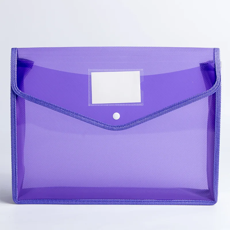 A4 Transparent Lightweight File Bag Portable Waterproof Folder Document Holder Large Capacity Button Storage School Test Paper - Image 3