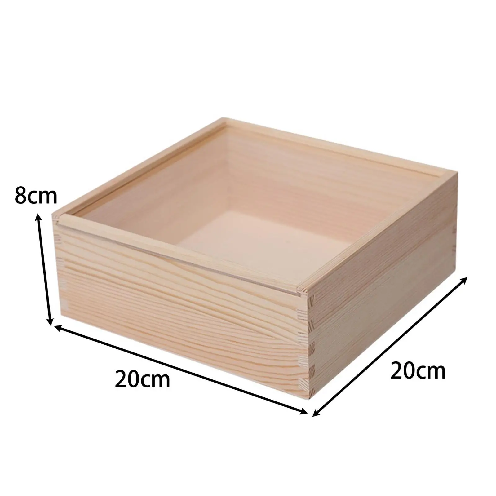 Wooden Storage Box with Clear Acrylic Lid Jewlery Storage Organizer Treasure Display Case Gift Box Table Decoration - Image 5