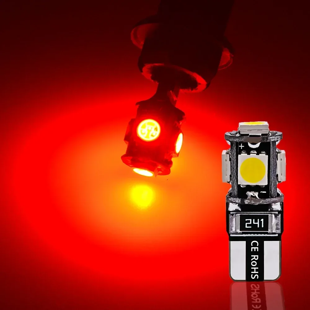 2Pcs LED Canbus 5050 5SMD Auto Lights No Error DC 12V Bulbs White Blue Red Reading Tail Lamp Door Turn Signal Marker Interior - Image 3