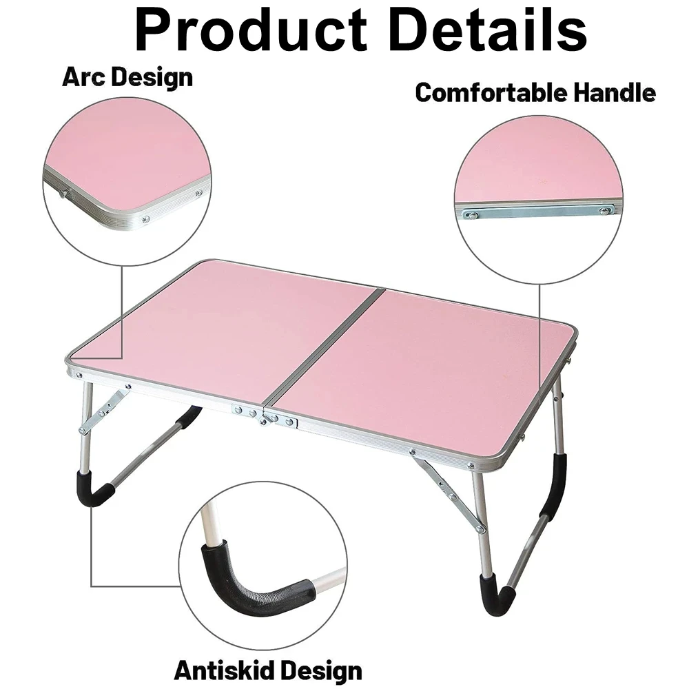 Portable Folding Laptop Desk, Mini Foldable Camping Table, Folding Picnic Table with Storage Space, Mini Lap Desk Reading Holder - Image 3