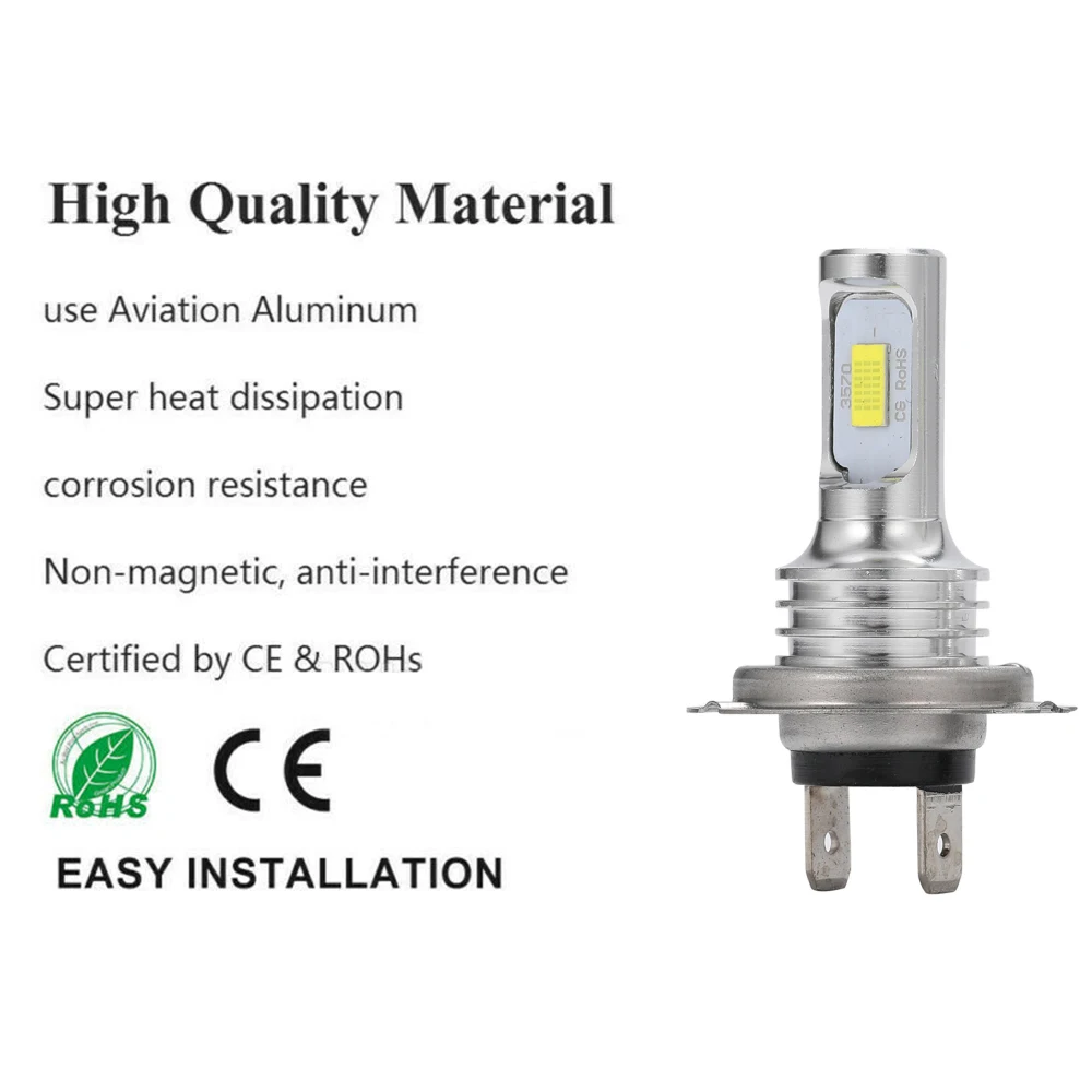 2Pcs H7 LED Headlight Bulbs SH1 H3 H11 H4 H6 20000LM 12V 6000K Auto LED Headlamp IP68 Conversion Hi/Lo Beam Kit Driving Light - Image 5