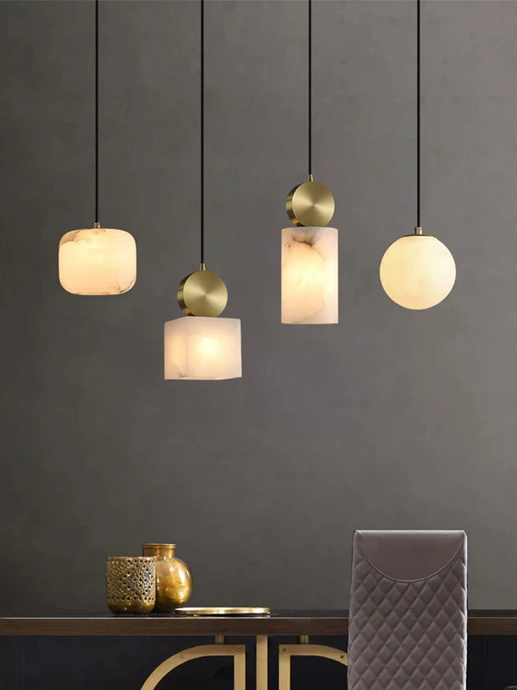 Marble Ball Pendant Lamp Bedroom Bedside Living Room Coffee Shop Indoor Modern Decor LED Single Small Pendant Light Fixture 2024 - Image 6