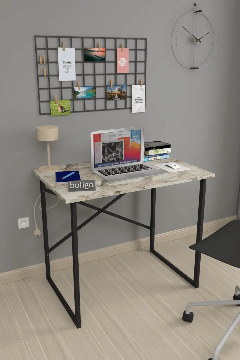 Office Desk Laptop Computer Desk Office Course Meals Child Desk White 60x90 - Image 6