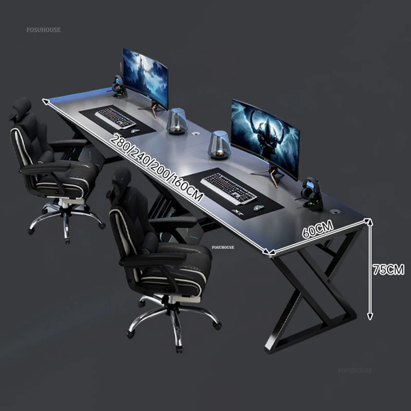 Home Double Long Computer Desks Office Furniture Desktop E-sports Gaming Tables Bedroom Simple Office Desk Student Study Table - Image 5