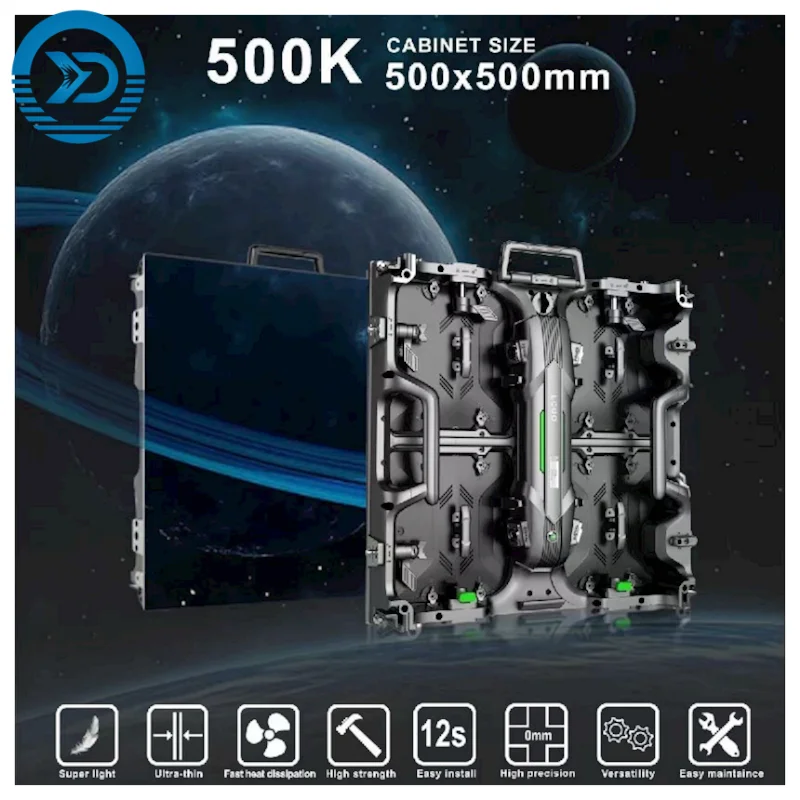 Hard-connected LED rental display P1.95 indoor rental 500mmx500mm event stage background manufacturer direct selling video card