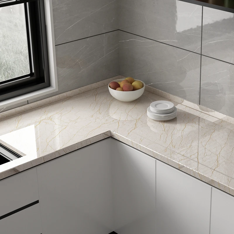 Kitchen Oil-Proof PVC Marble Sticker Waterproof Moisture-Proof Wallpaper Countertop Self-Adhesiv Cabinet Renovation Tile Sticker - Image 2